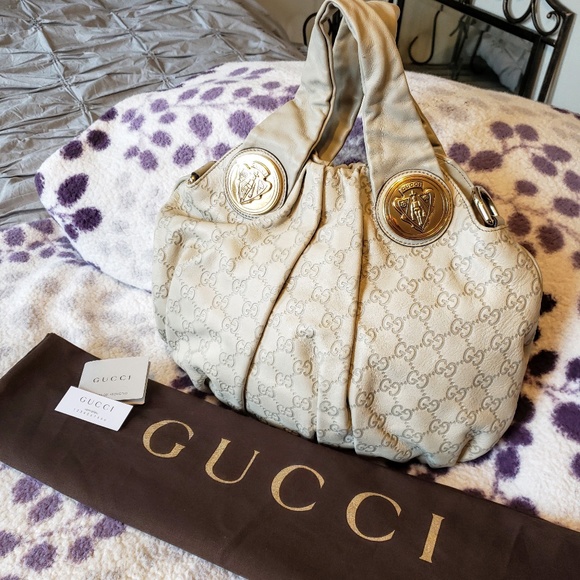 Gucci Handbags - GUCCI💜AUTHENTIC beige HYSTERIA GUCCISIM plA  HOBO
